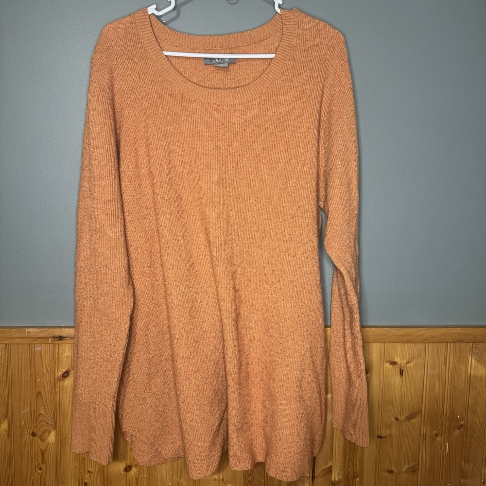 NATURAL REFLECTIONS‎ women's oversized tunic crew neck Orange sweater XXL